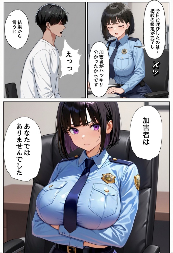 【エロ漫画】強気で生意気な女警察官の正体は痴漢願望のあるド変態痴女だった！脅迫してラブホに連れ込み復讐セックスw