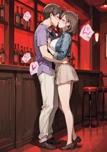 【エロ漫画】ハプニングバーに来たカップルの彼女をプレイルームに連れ込んで寝取る！マンネリ化した早漏彼氏を裏切ってセックスw